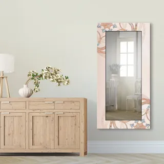 Dekospiegel ARTLAND "Boho Mandala" Spiegel Gr. B/H/T: 60,4 cm x 120,4 cm x 1,6 cm, beige (natur) Dekospiegel gerahmter Ganzkörperspiegel, Wandspiegel, mit Motivrahmen, Landhaus