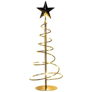Levandeo® Weihnachtsfigur, LED Metall Weihnachtsbaum H39cm Schwarz Spirale Weihnachtsdeko
