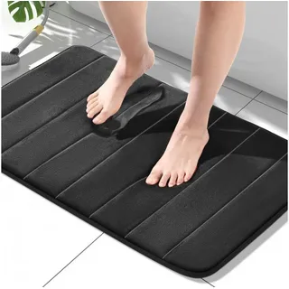 LuxusKollektion Schaum-Badematte Badematte Memory-Schaum 50x80cm Schwarz