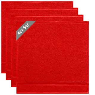 Lashuma Geschirrtuch Frottee, (Spar-Set, 4-tlg., Küchenhandtücher 50x50 cm), kleine Handtücher für Küche, Bad, Garten, Camping rot