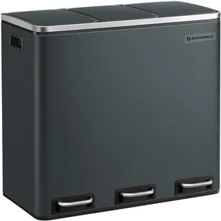 Songmics Mülleimer 3 x 18 l Grüngrau