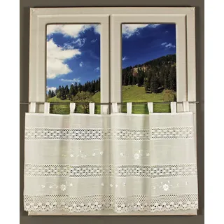 HOSSNER - ART OF HOME DECO Querbehang "Drachensee" Gr. 1, beige (creme), B:120cm H:35cm, Wirkware, Polyester, HOSSNER - ART OF HOME DECO, Gardinen, m. Spitze
