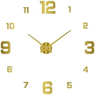 Kreative, Personalisierte, Selbstgemachte, Leuchtende Digitale Wanduhr Mit Dekorativem Wandaufkleber, Aus Goldfarbenem Acryl, 80-130 Cm (3d)