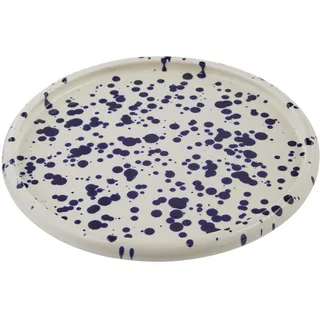 BUTLERS Frühstücksteller Ø 21cm Steinzeug BOOGY SPLASH | Speiseteller erhöhtem Rand | Essteller mit mediterranem Charakter | Keramik Geschirr Sprenkelmuster | Mikrowellen- und spülmaschinenfest