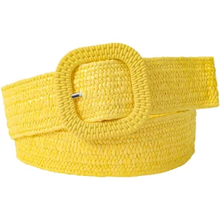 NALANY Stoffgürtel Stretchgürtel Flechtgürtel Geflochtener und Elastischer Dehnbarer Gürtel für Damen Bund Mode Dekorative Breite 4cm Länge 90cm,Candy Farbe Waehlbar (90cm/35.4", Yellow)