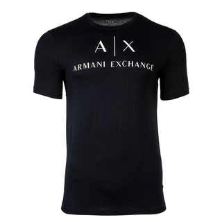 ARMANI EXCHANGE T-Shirt Herren T-Shirt - Schriftzug, Rundhals, Cotton blau SYourfashionplace