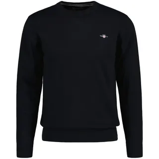 GANT Herren Pullover - CLASSIC COTTON C-NECK, Strickpullover, Rundhals, Baumwolle Blau / M