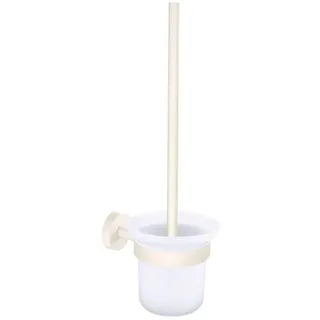 tesa WC-Garnitur MOON Toilettenbürstenhalter ohne Bohren - 37,9 cm : 11,2 cm : 14,5 cm, Badezimmer, Gäste-WC, Wandmontage, (Packung, 1-tlg), selbstklebende WC-Bürste für Wandmontage - weiß gelb|schwarz|weiß