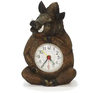 Euro Souvenirs Poly Boar Wild Wecker, 9 x 5 x 14 cm, mechanisch und mit Schnur, Mehrfarbig, einzigartig