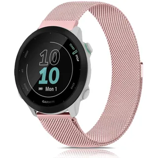 YLK Garmin Armband für Garmin Forerunner 165/165 Music/Forerunner 55 / Forerunner 245/245 Music / 645/645 Music für Damen Herren, 20mm Metall Armbänder, Sport Ersatzarmband (Rosa)