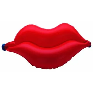 Dr. Winkler 431 Badewannenkissen aufblasbar in Form einer Lippe mit 2 Saugnäpfen, rot