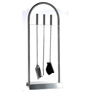 Kaminbesteck "Paris", Edelstahl 4-tlg Kamingarnitur Kamin Besteck Garnitur NEU