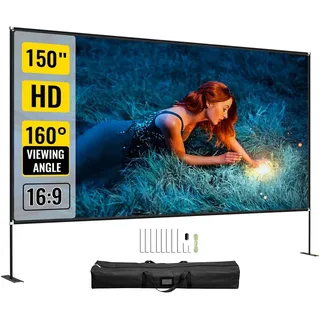 Vevor Projektorleinwand (150", 16:9), Leinwand, Schwarz