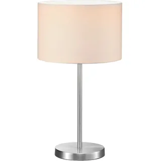 TRIO Leuchten LED Nachttischlampe mit Stoff Lampenschirm Höhe 55cm, dimmbar, LED wechselbar, Warmweiß, große Designklassiker Tischlampe für Wohnzimmer, inkl. E27 LED weiß