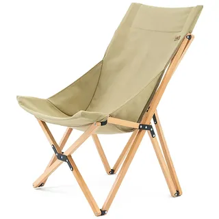 Holz-Campingstuhl, Holz-Strandstuhl und klappbarer Schmetterlingsstuhl, Bambus-Garten-Liegestuhl für den Außenbereich, Faltbarer Holz-Leinen-Sessel, Terrasse, Camping, Relax-Strand-Lounge (Farbe: