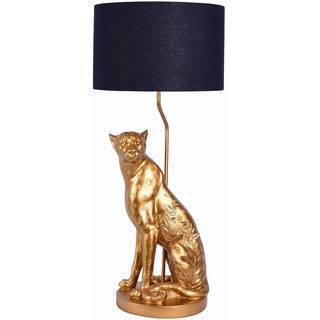 XL Tischlampe Leopard Gold Schwarz Panther Art Deco Bodenlampe (ohne Leuchtmittel) Tischleuchte 77cm cw230 Palazzo Exklusiv