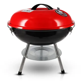 Gas One Tragbarer Grill, 35,6 cm, mit 3-Punkt-Verriegelungsdeckel zur Wärmespeicherung – Dual Venting System – Kleiner Holzkohlegrill für Hinterhof, Camping, Boot