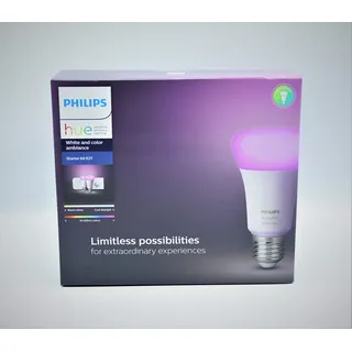 Philips Hue White und Color Ambiance E27 LED Starter Set, 2 Lampen NEU OVP