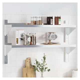 vidaXL Wandregal 100 x 23,5 x 60 cm Silber