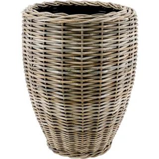 Vase Rattan D48H62cm mit Einsatz grau