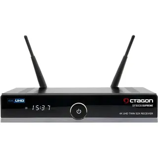 Octagon SF8008 Supreme 4K UHD Twin DVB-S2X Sat-Receiver 500GB HDD - Schwarz