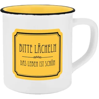 Gedalabels Tasse Bitte lächeln 0,4 l Gelb