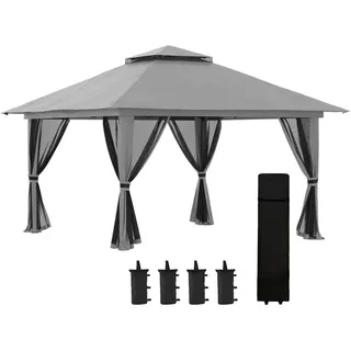Outsunny Faltpavillon 3,92 x 2,83 m Grau