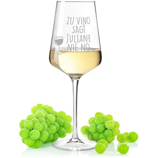 GRAVURZEILE Leonardo Weinglas mit Gravur - Zu Vino sag ich nie no - Personalisiert mit eigenem Namen - Lustiges mit Spruchglas als Geschenk für Weinliebhaber - Geschenke für Sie & Ihn - Farbe: Puccini