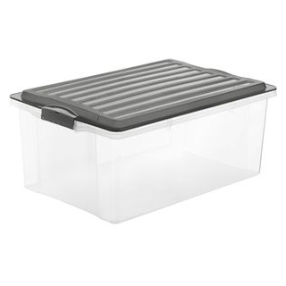 Rotho Aufbewahrungsbox Compact, 38L, mit Deckel, Kunststoff, 57 x 40 x 25cm