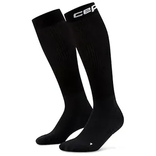 CEP Pro Recovery 2.0 Tall Kompressionsstrümpfe Damen – Compression Socks für Regeneration & Durchblutung – Thrombose Socken mit graduierter Kompression, hoher Schaft & optimaler Halt – Schwarz - 37-40