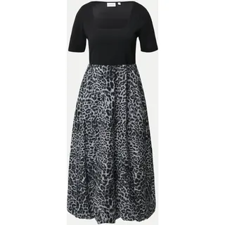 Kleid mit Leoprint Schwarz 44