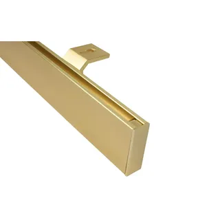 Gardinenstange Gardinenschiene Unischiene eckig zur Deckenmontage, Farbe Messing matt, Länge 140 cm
