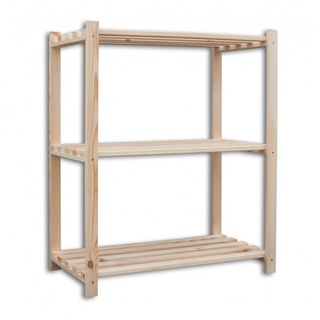 HOLZREGALE HOLZLATTEN 30 X 75 X 90 CM, 3 FACHBÖDEN - NATUR