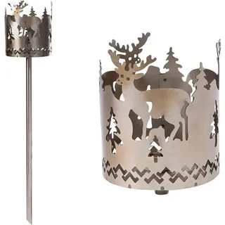 Novaliv LED Dekolicht 865385-1xStuck, Gartenfackel Hirsch 1x - Holzspäne mit Wachs - Schwedenfackel Pelletfa
