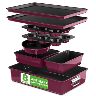 NutriChef Backformen Set 8-teilig rund