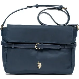Schultertasche U.S. POLO ASSN. "HOUSTON FLAP CROSSBODY BAG. Damen", Damen, Gr. B/H/T: 11cm x 20cm x 11cm onesize, navy, Polyester, Polyurethan, Taschen Schultertasche, Schultertasche Damen, kleine Handtasche, Fashion, Lifestyle, Sale