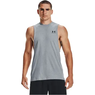 Under Armour Left Chest Cut OFF Tank Gray/Black XL