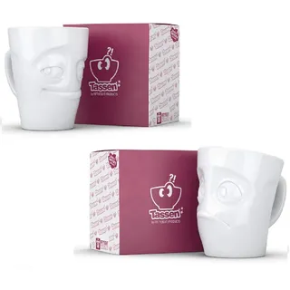 FIFTYEIGHT PRODUCTS Henkelbecher 2er Set + Servietten, 350 ml, VERSCHMITZT+VERDUTZT
