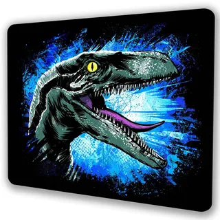 SHALYSONG Dinosaurier-Mauspad, Mausunterlage, Mausgleiter mit personalisiertem Design für Computer, Laptop, rutschfest, Gummi, 24,6 x 20,9 cm