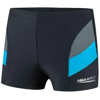 Aqua Speed Badehose Jungen Schwimmshorts 122 cm Chlorresistent & schnelltrocknend (Reißfest & widerstandsfähig – bleibt auch nach vielen Wäschen top) Reißfest & langlebig – behält seine Form auch bei Dauernutzung blau|grau 122 cm