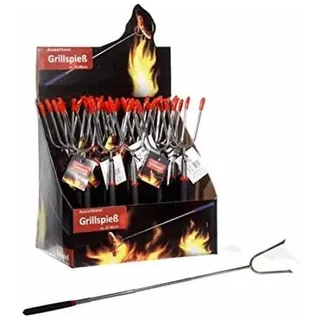 Teleskop Grillspieß ausziebar aus Edelstahl 25-65 cm