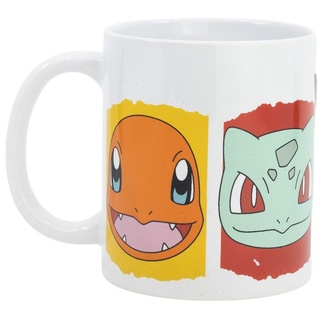 POKÉMON Tasse Pokemon Pikachu Bisasam Shiggy Kaffeetasse Teetasse, Keramik bunt