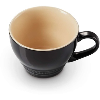 Le Creuset Große Cappuccino Tasse aus Steinzeug, 400 ml, Schwarz glänzend, 70304401400002