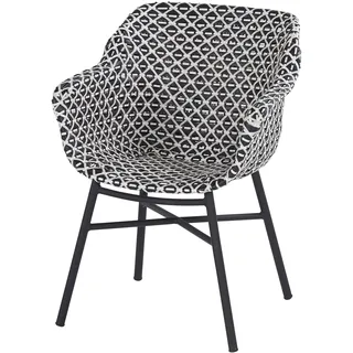 Hartman Delphine Esszimmerstuhl, Aluminium Künstliches Korbgeflecht, schwarz/weiß, 63x61x83,5