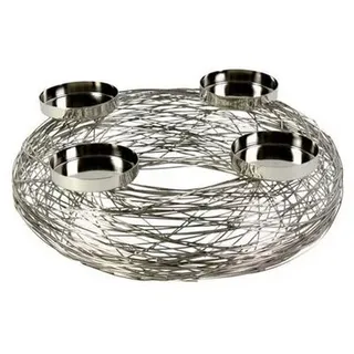 Werner Voß Weihnachtsfigur Adventskranz Tangle - silber - Edelstahl - 37x12 cm