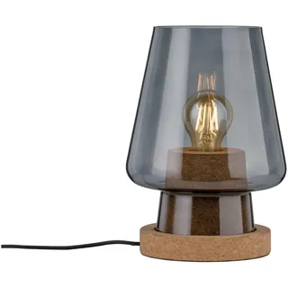Paulmann 79736 Neordic Tischleuchte Iben max. 1x20W Tischlampe für E27 Lampen Nachttischlampe Rauchglas Kork 230V Glas/Kork ohne Leuchtmittel
