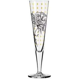 Ritzenhoff Sektglas GOLDNACHT, Glas, Höhe: 24cm, Farbe: Mehrfarbig, Motiv: Rosen