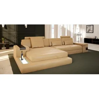 Leder LForm Wohnlandschaft Big XXL Sofa + USB Polster Ecke Garnitur Stoff Textil
