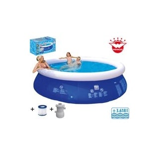 Happy People Quick-Up-Pool Set mit Filterpumpe H/D: ca. 76x300 cm - blau, weiß