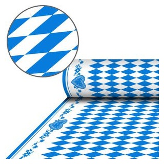 Papstar Tischtuchrolle 84501, blau / weiß, Airlaid, Bayrisch Blau, 1,18m x 25m